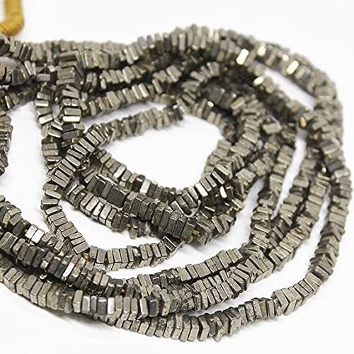 Perles pyrite cube heishi 3mm : finissez-en avec les perles irrégulières pour vos bijoux
