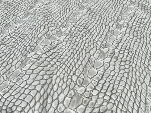 Tissu imprimé numérique peau de serpent gris pour rideaux et coussins de salon modernes