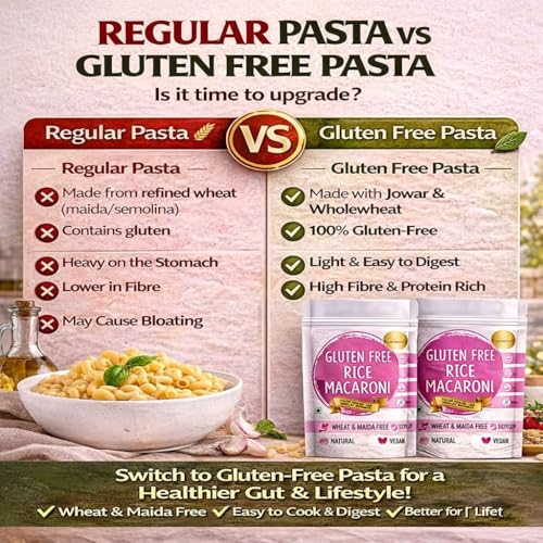 Image of INDULGENCE Gluten-Free Rice Macaroni 400g (2 x 200g) | Wheat & Maida Free | Vegan, Non-Fried & Easy to Cook | Healthy Pasta for Kids & Adults