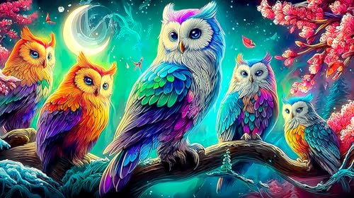 Puzzle imposible de 1000 piezas con diseño de búho, arte creativo para adultos