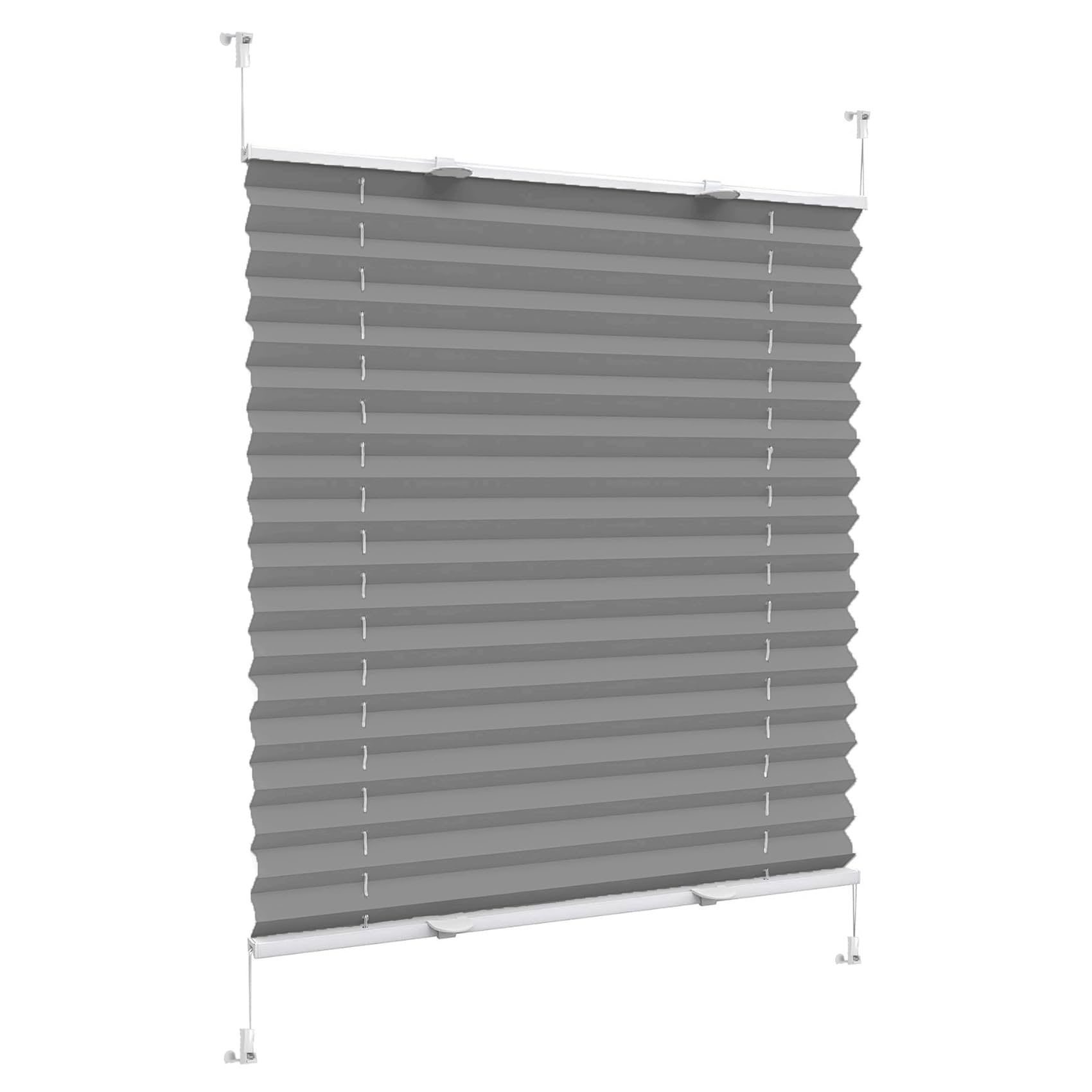 Rideaux plissés occultants gris clair 35x100 contre la chaleur et le bruit