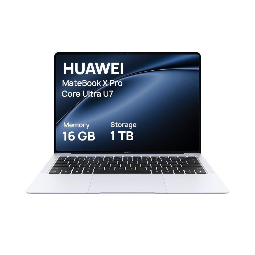HUAWEI MateBook X Pro Core Ultra, 980g Ultralight Metallic body, Intel® Core™ Ultra 9 Processor, 14.2-inch HUAWEI 3.1K flexible OLED Real Color Touch Display, 32GB + 2TB, Morandi Blue + WatchBuds