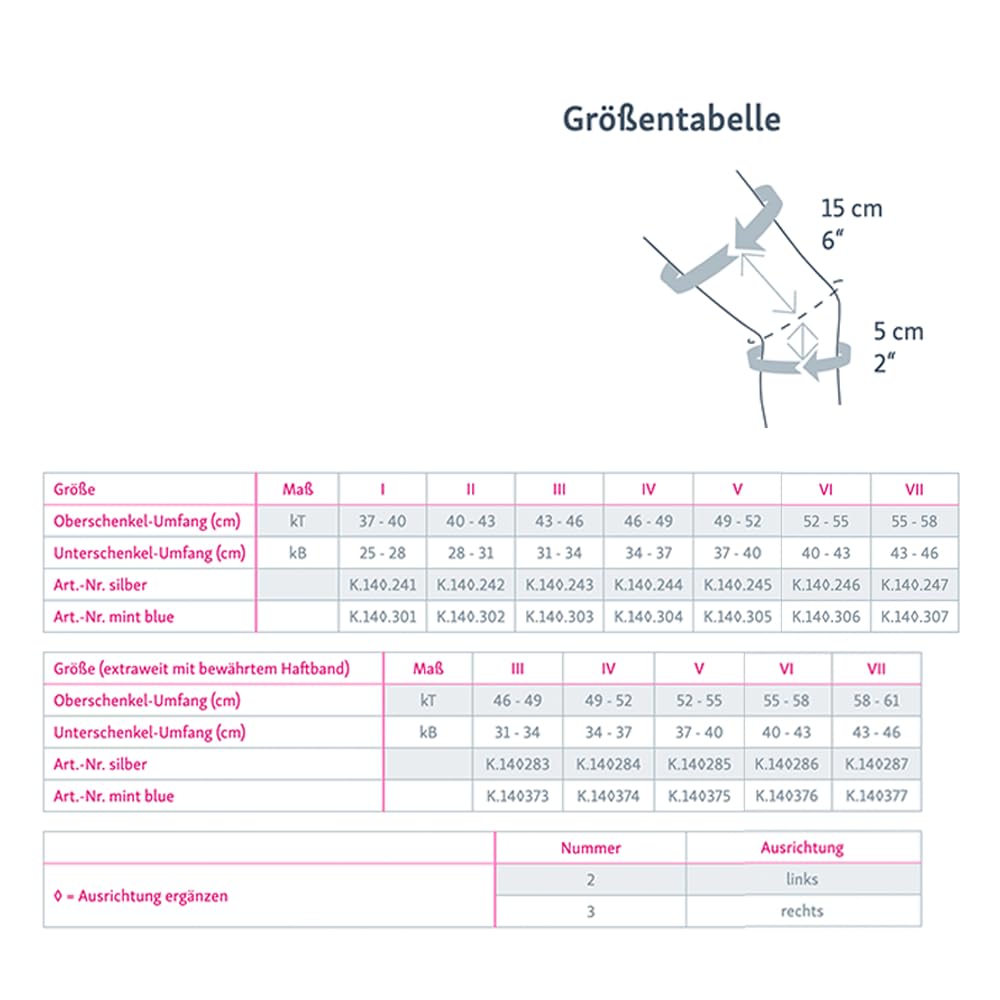Genumedi® PT Rodillera | Mint-Blue Talla V Izquierda | Sistema de pelotte para mejorar la guía de la rótula | Rodillera | Estabilización, Antideslizante