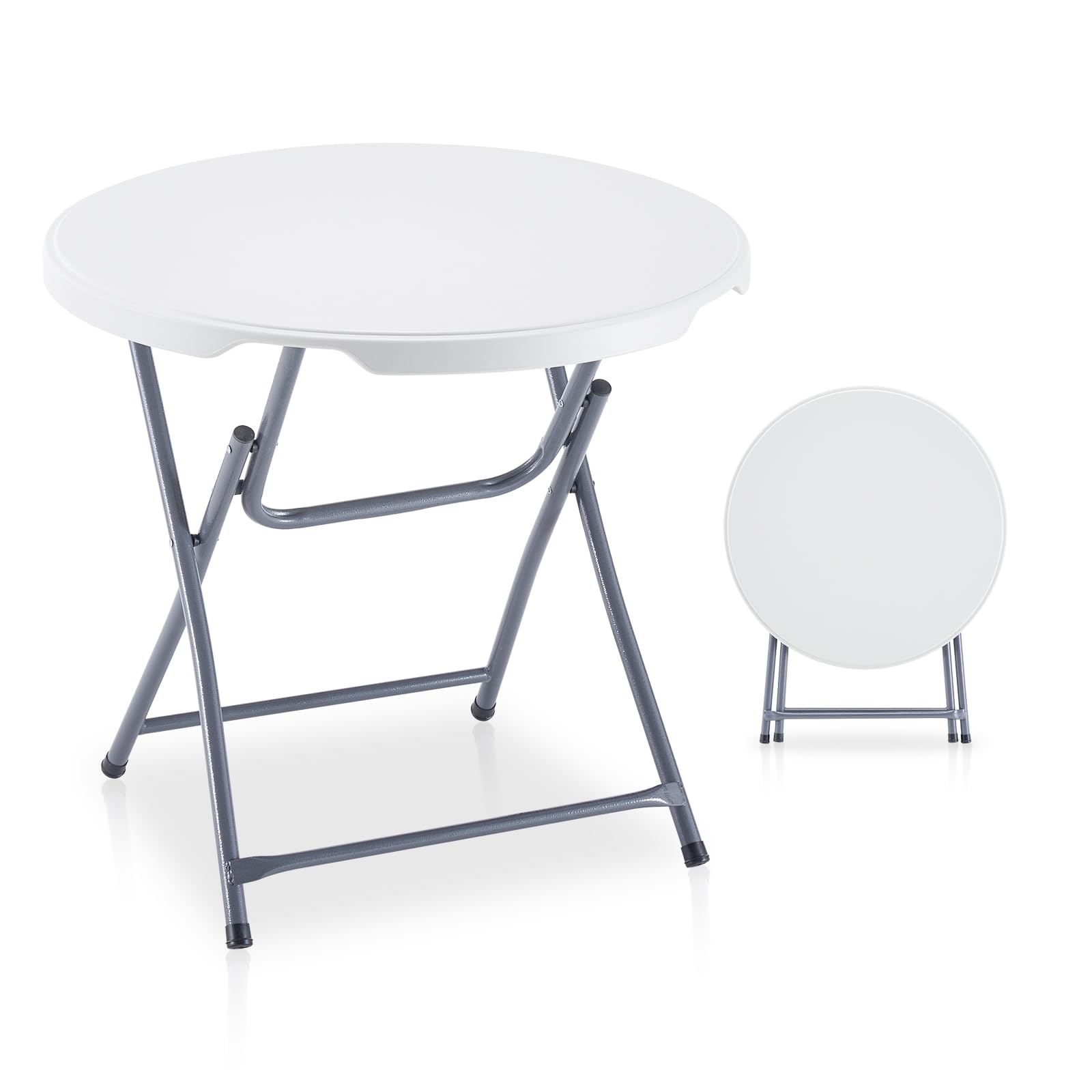 Amazon.com: BOOSDEN 32'' Foldable Round Table, Portable Plastic Folding ...