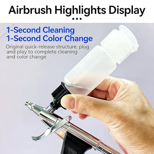 Kit aerografo con compressore d'aria, alta pressione, avvio/arresto automatico, non intasamento, 5 flaconi spray, ideale per modellare, dipingere, unghie e trucco