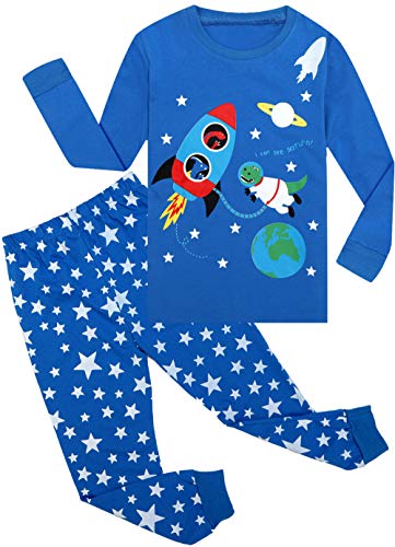 Qtake Fashion Boys Pajamas Planet Winter Long Sleeve Children Set Cotton Little Kids Pjs Sleepwear Size 2-12 year