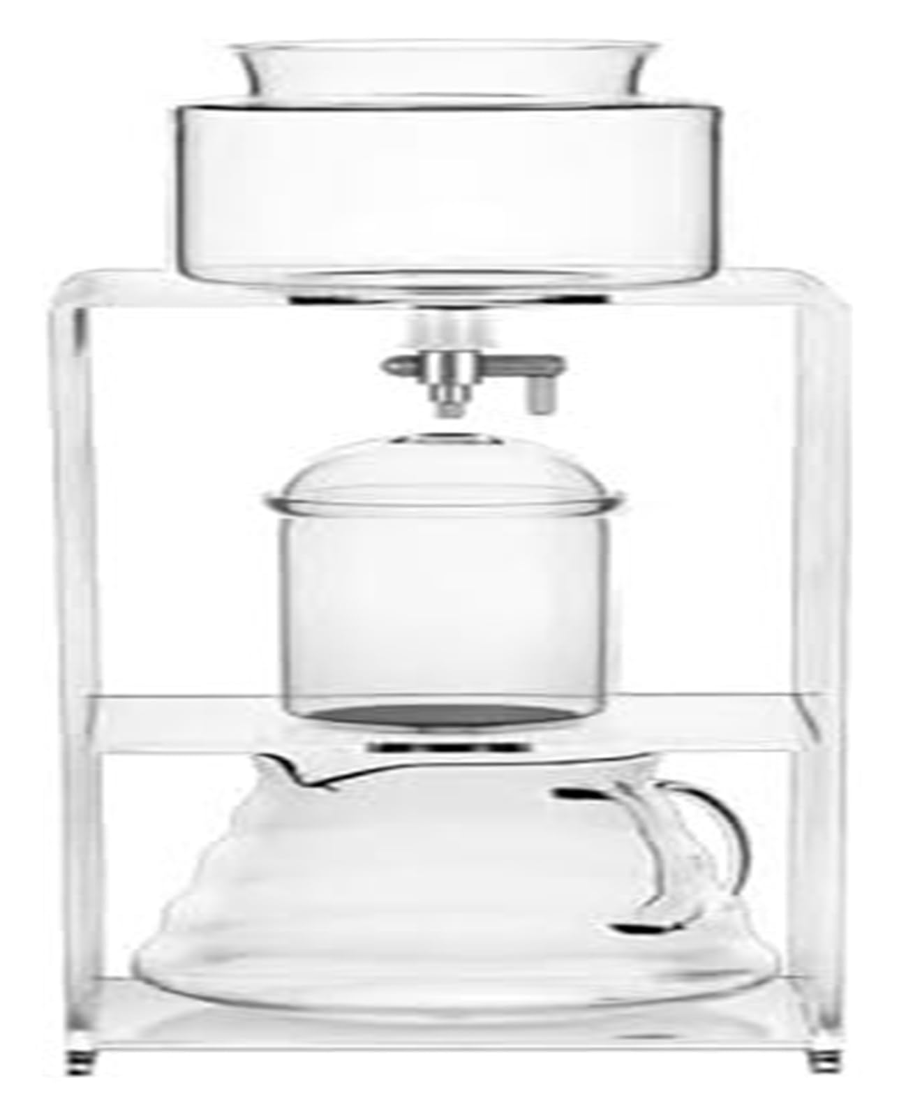 Cafetera Cold Brew, filtro de acero inoxidable, soporte acrílico, flujo ajustable, 3-6 tazas