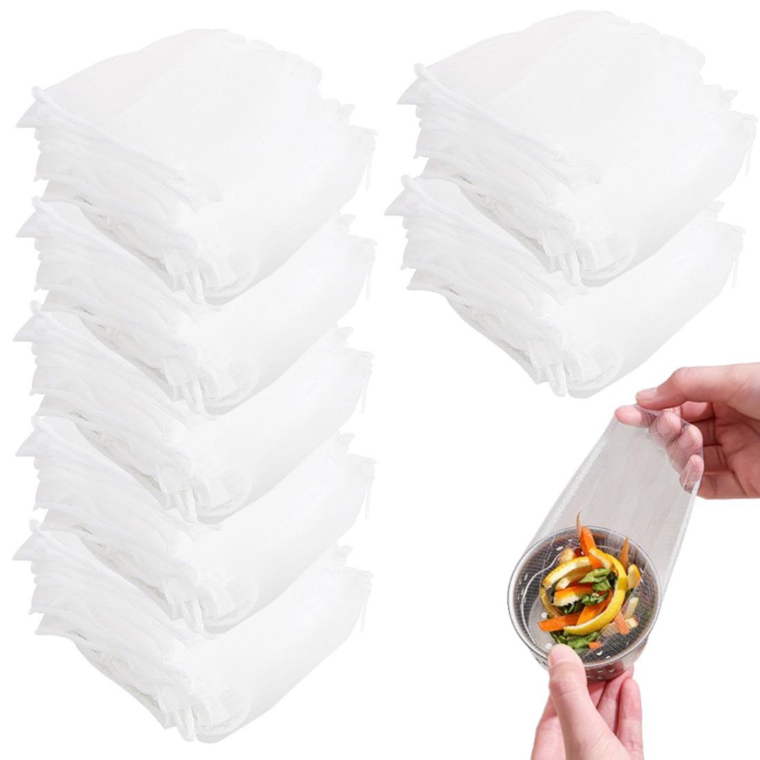 Bolsas filtrantes elásticas 9×9 cm para fregadero 200 unidades