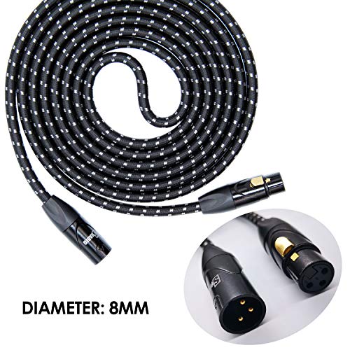 SRADIO 10FT Mic Cable Balanced Patch Cords, XLR Male to XLR Female Pro