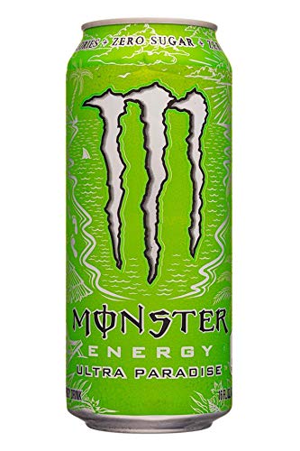 Monster Energy Ultra Zero Sugar Energy Drinks 16 ounce cans (Ultra Paradise, 6 Cans)