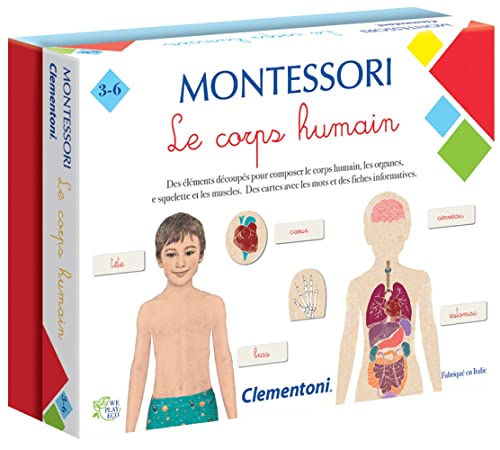 Clementoni Montessori Le Corps Humain, 52370.2, Multicolore