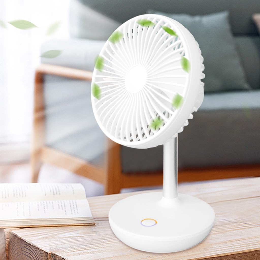 Tavolo da scrivania ricaricabile USB robusto con 4 velocità, ventilatore portatile personale per casa, camera da letto, scrivania interna per camera da letto silenziosa oscillante