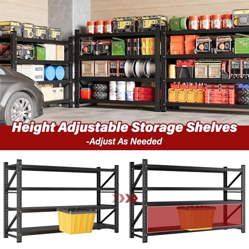 Image of 5000LBS Heavy Duty Garage Shelving Units,60 inch Wide & Deep Storage Shelves,Metal Garage Shelves,Large Storage Rack,Steel Shelf,Industrial Shelving for Shop,Warehouse,Basement,60 inch W x 24 inch D x 70 inch H