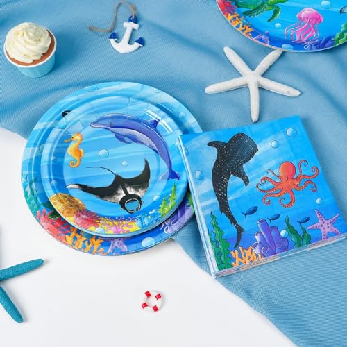 Wernnsai WR-OCEAN PARTY SUPPLIES SET-A006-US Ocean Party Plates And Napkins Set thumb #5