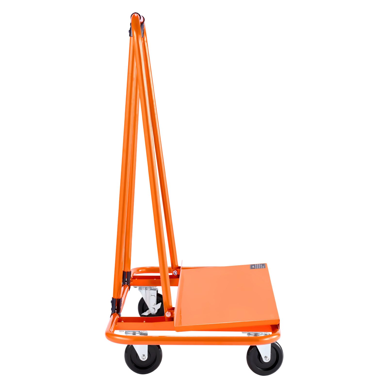 VEVOR Carrello per Pannello Cartongesso, Carico 816 kg in Acciaio con Ruote Girevoli, Durevole e di Lunga durata, Carrello con Cinghia di Fissaggio per Compensato, Cartongesso, Vetro, Arancione