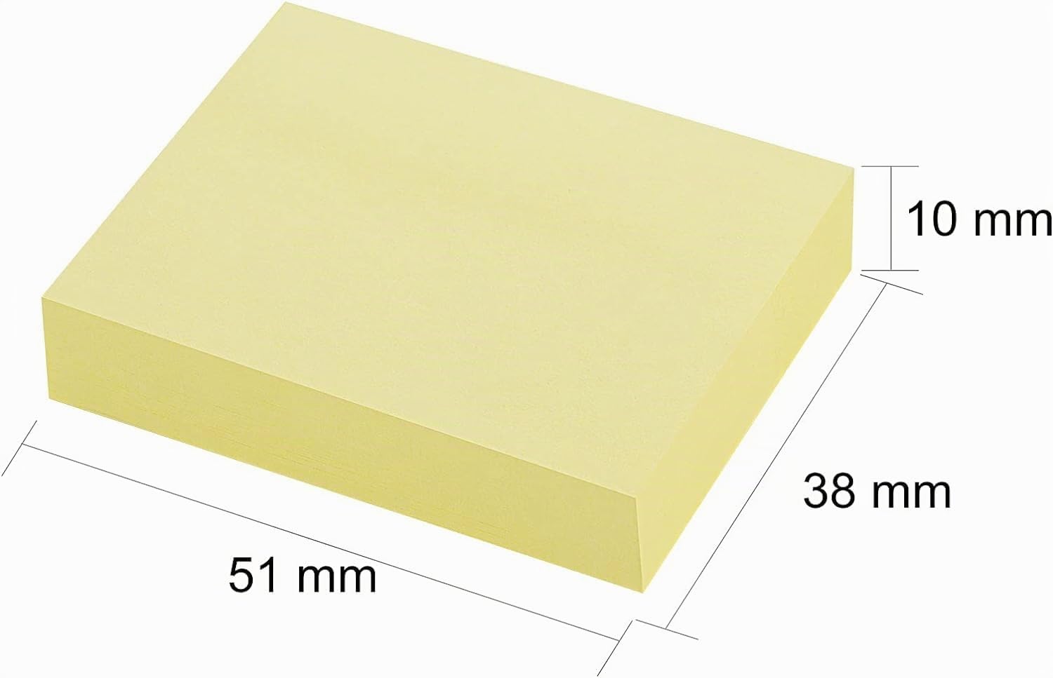 Foglietti Adesivi 51 x 38 mm 2400 Fogli Giallo Chiaro 24 Blocchetti