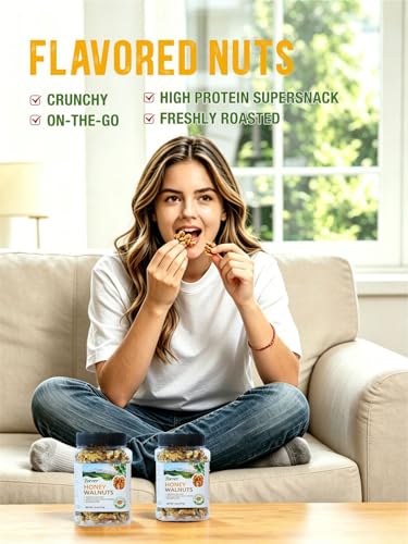 Image of Zorrer Lychee Honey Walnuts, 6 oz, Roasted, Not Fried, No Added Sugar | Non-GMO, Vegan & Gluten-Free, Freshly Seasoned Walnuts, Perfect for Sports Events, Movie Nights & Gatherings