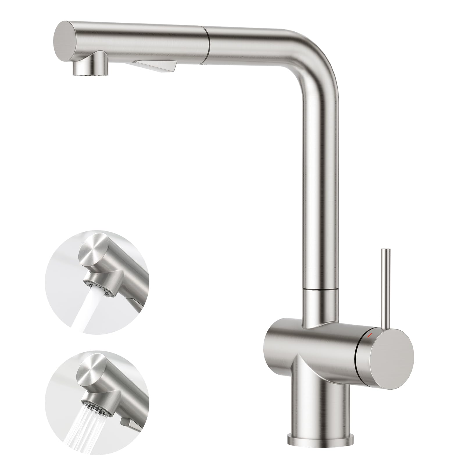 Faustina Grifo para Fregadero de Cocina Extraíble, Mezclador Monomando, cepillado