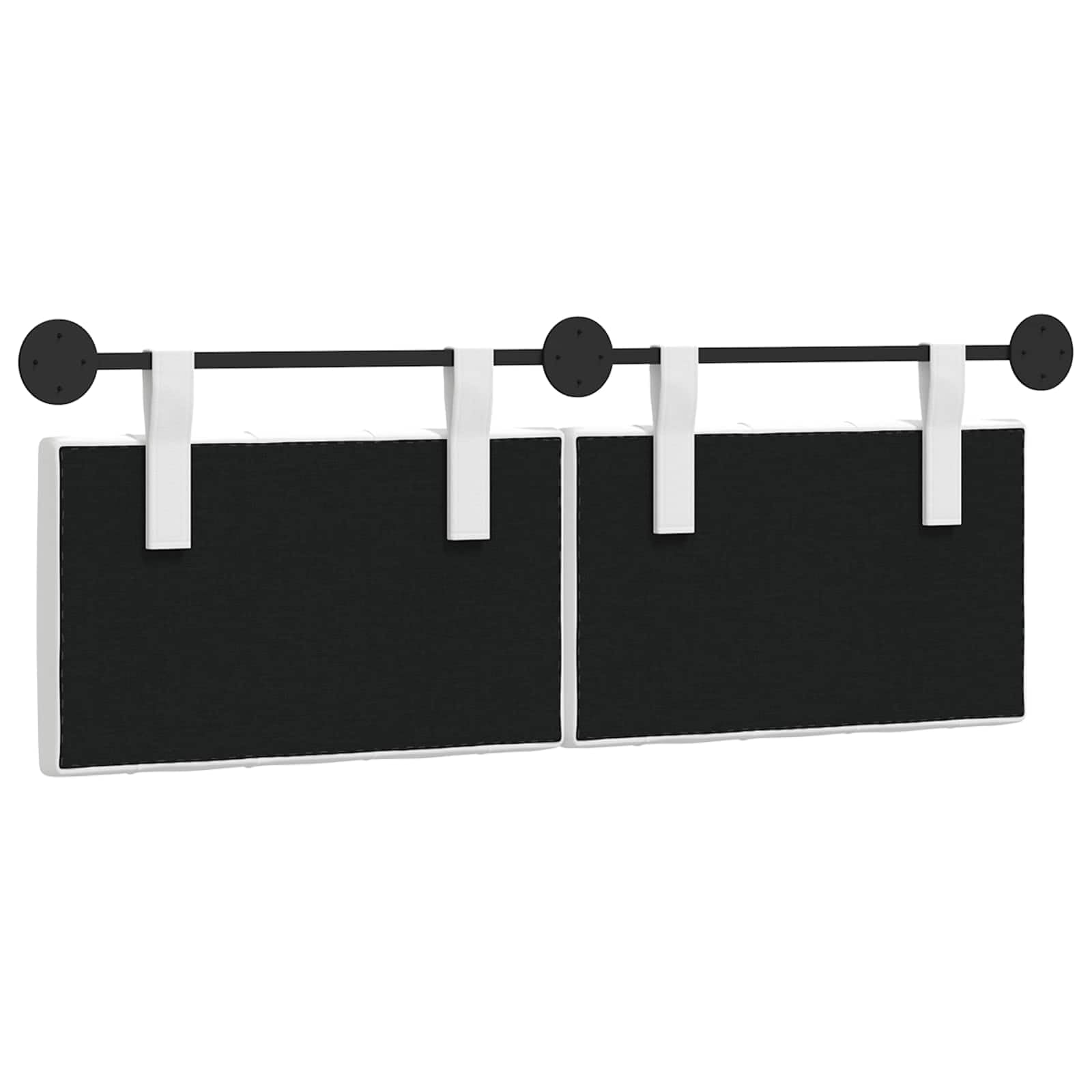 Cabecero colgante de tela blanca con relleno de espuma 130 x 55 x 7 cm, montaje en pared, juego de 2 cabeceros tapizados para dormitorio, habitación de invitados, cama doble, respaldo y cojín