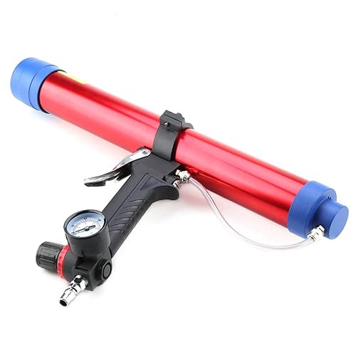 Miniatura 2 de ducalmoral Pistola de calafateo neumática alimentada por aire para cartuchos de 10.1-20.3fl oz - Dispensador adhesivo de silicona y sellador de