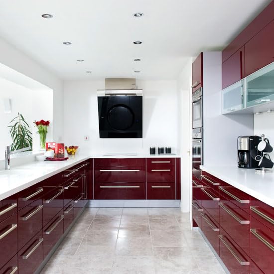 Image of HOME13 Self Adheisve Wallpaper Maroon Glossy Vinyl Waterprof Decorative Vinyl Wallpaper for Cabinet Kitchen Countertop (24x100 inch, Maroon Glossy)