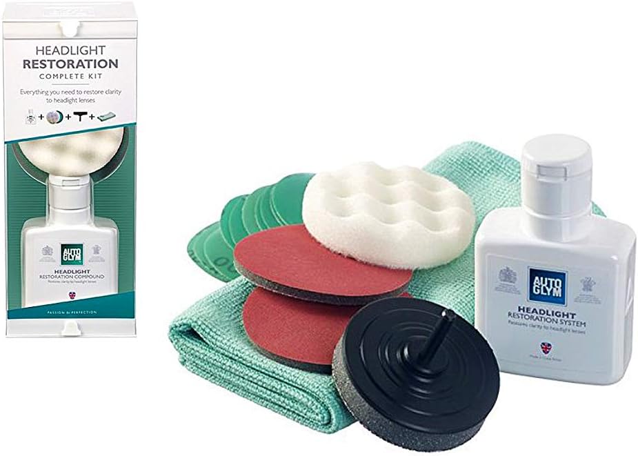 Autoglym Headlight Restoration Complete Kit, Quickly Restore Cloudy And