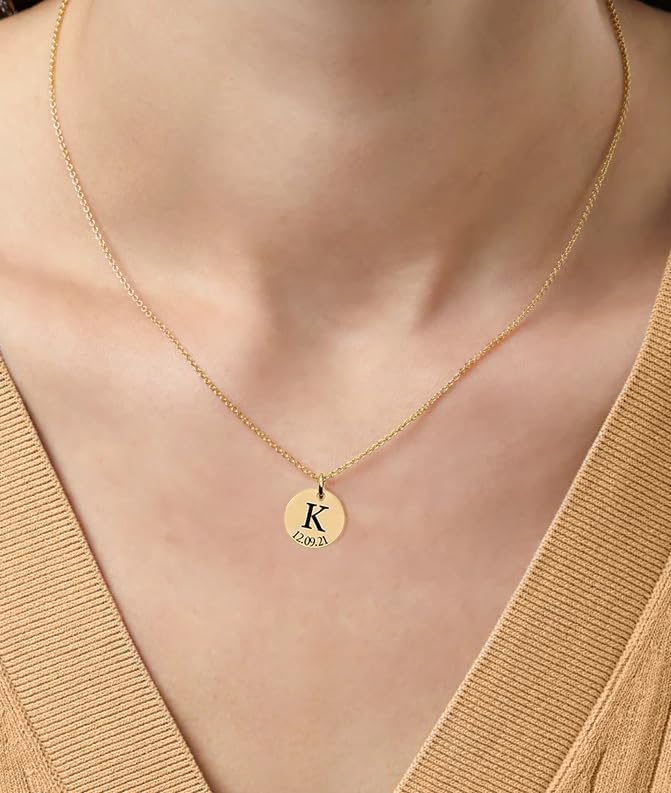 Personalized Gifts Mothers Custom Delicate Initial Necklace Jewelry for Women Name Bridesmaid Friend Family Children Date Birthdate New Mom - Image 2