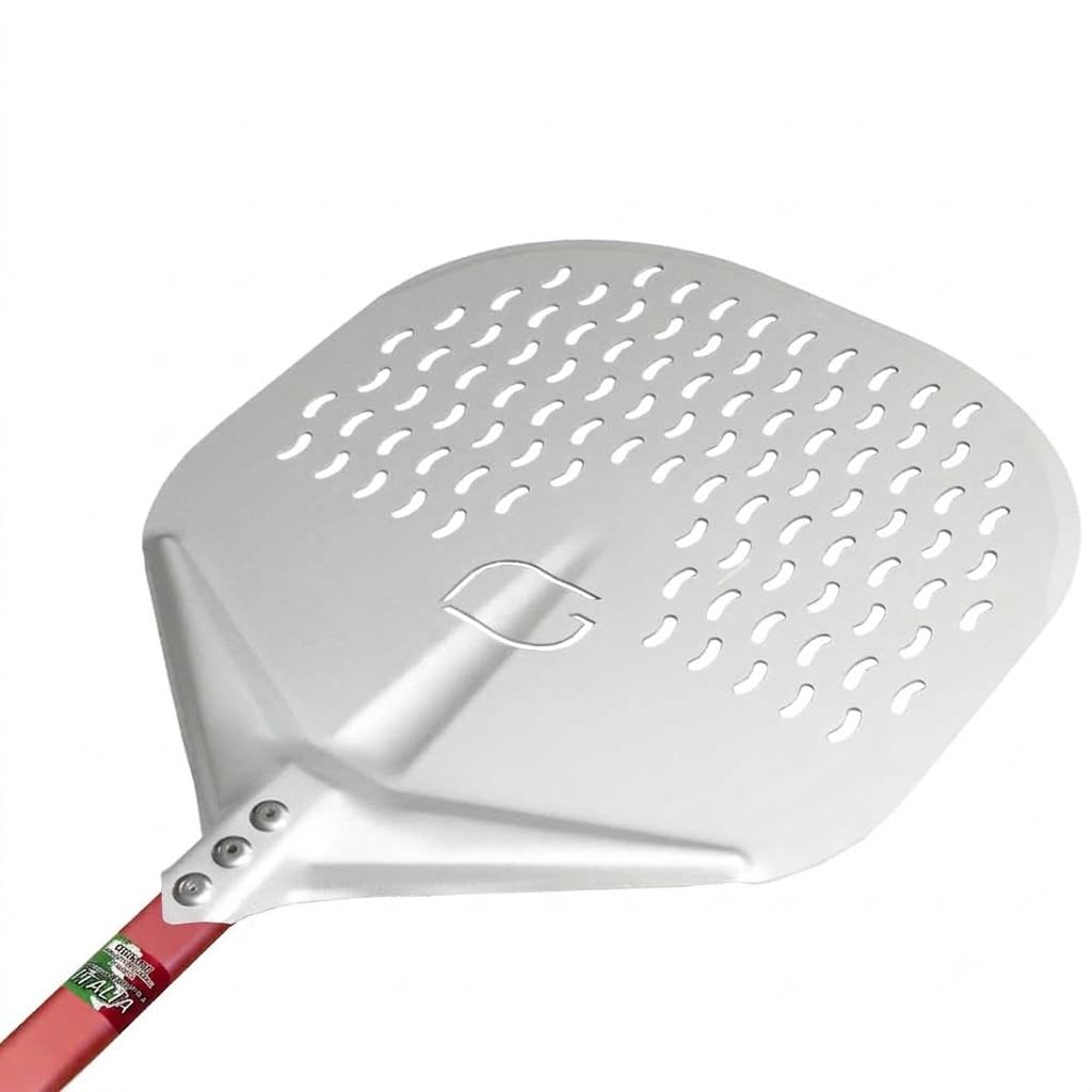 Giemme Set Di 5 Pale Per Forno Con Pala per Infornare Forata - Set Professionale di Pale per Pizza in Alluminio e Acciaio - Per Forni Profondi 100/110 cm.