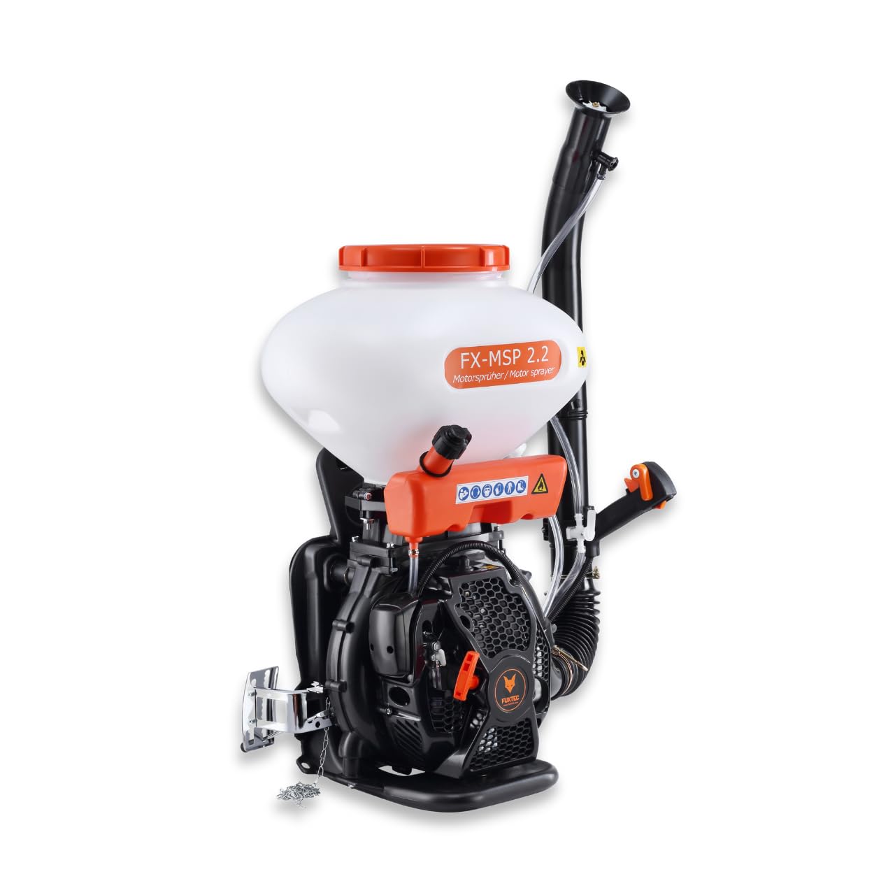 Spruzzatore atomizzatore chimico a zaino Fuxtec - 2 tempi - 2.95CV - motore a benzina - capacità 26L - diserbante - fertilizzante - sale invernale - protezione piante - polvere o liquido - FX-MSP2.2