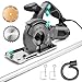 BlueMars Plunge Saw Circular Saw, 1000W 5300RPM Table Track Saw with 125mm 24T TCT Blade & Diamond Blade, 3X 40cm Tracks Guide Rail, Scale Ruler, Cutting Depth 42mm, for Wood, Tile, Plastic & Metal
