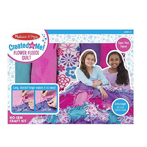 Melissa & Doug Created By Me! Flower Fleece Quilt No-Sew Craft Kit (48 Squares, 4 X 5 Feet) #TOP7