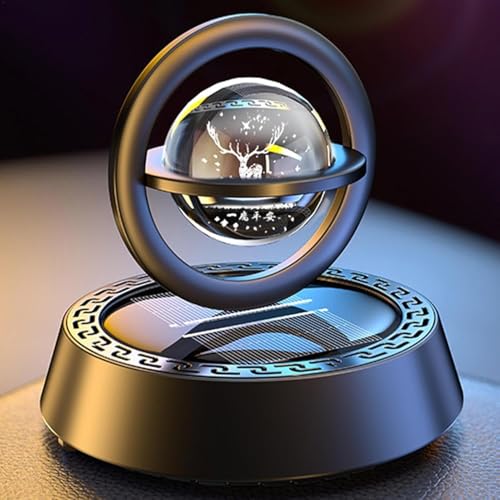 Image of Solar Aroma Car Air Freshener, Stylish Dashboard Rotating Perfume Diffuser, Rotating Aromatherapy, Solar Powered Autorotation Decoration for Car Interior, Refillable & Eco Friendly (ROTATING)