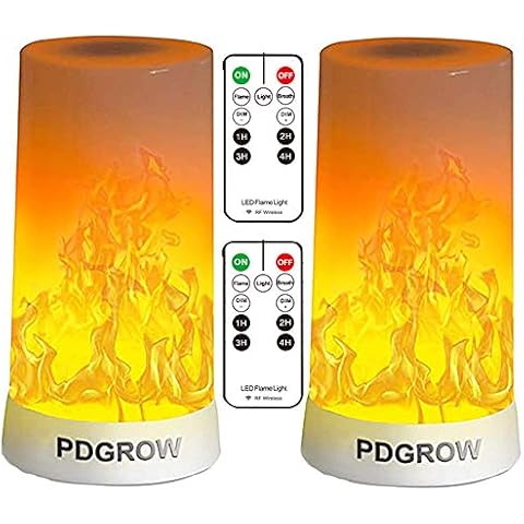 PDGROW LED Flame Lights with Remote Timer, Flame Lamp 4 Modes USB Rechargeable Fire Lights Indoor Campfire Outdoor Decorative Lantern Hanging Lamps Fireplace Romantic Light for Home Party Camping Bar Cover