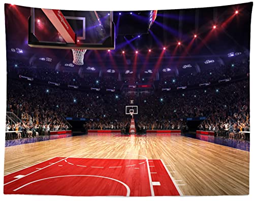 BELECO 7x5ft Fabric Basketball Backdrop Basketball Court Basketball Stadium Stage Lights Fans Sport Arena Photo Background Basketball Party Decorations Birthday Photoshoot Photo Studio Props by BELECO - Image 5