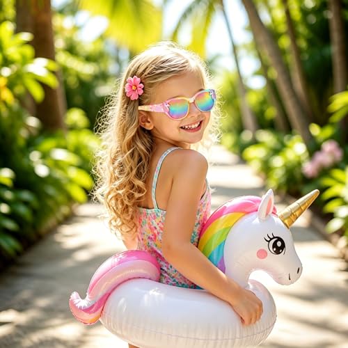 Image of 3 Pairs Kids Sunglasses Girls,UV Protection Sunglasses Toddler Eyewear for Party Favors Beach Glasses Age 3-12