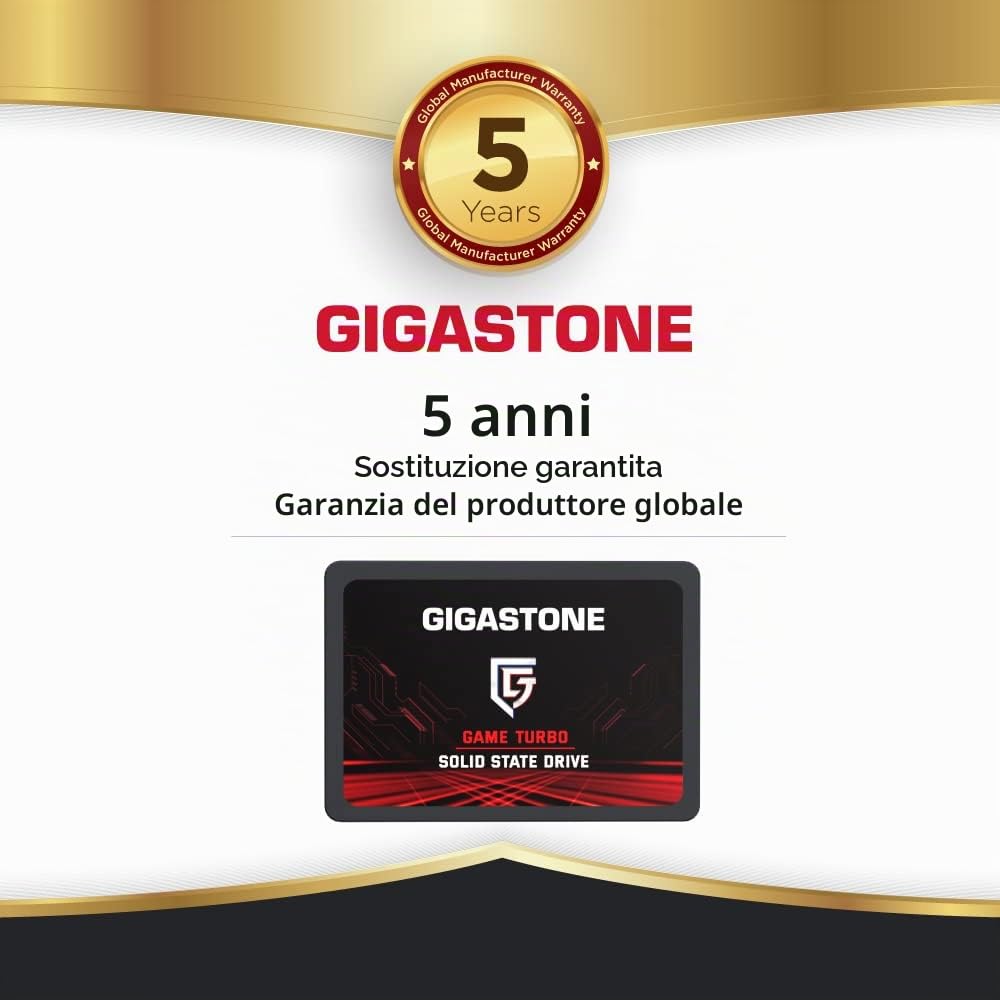 Gigastone SSD SATA III 128GB (3 Pack) 2,5" SSD interno 3D NAND Internal Solid State Drive Compatibile con Laptop e PC Desktop 2.5 Inch Velocit? di Lettura fino a 520MB/s SLC Cache Performance