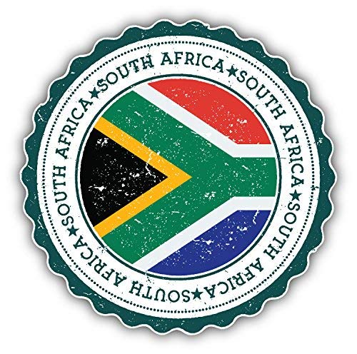 DG Graphics South Africa Flag Grunge Rubber Stamp Art Decor 5'' x 5'' Magnet Vinyl Magnetic Sheet for Lockers, Cars, Signs, Refrigerator