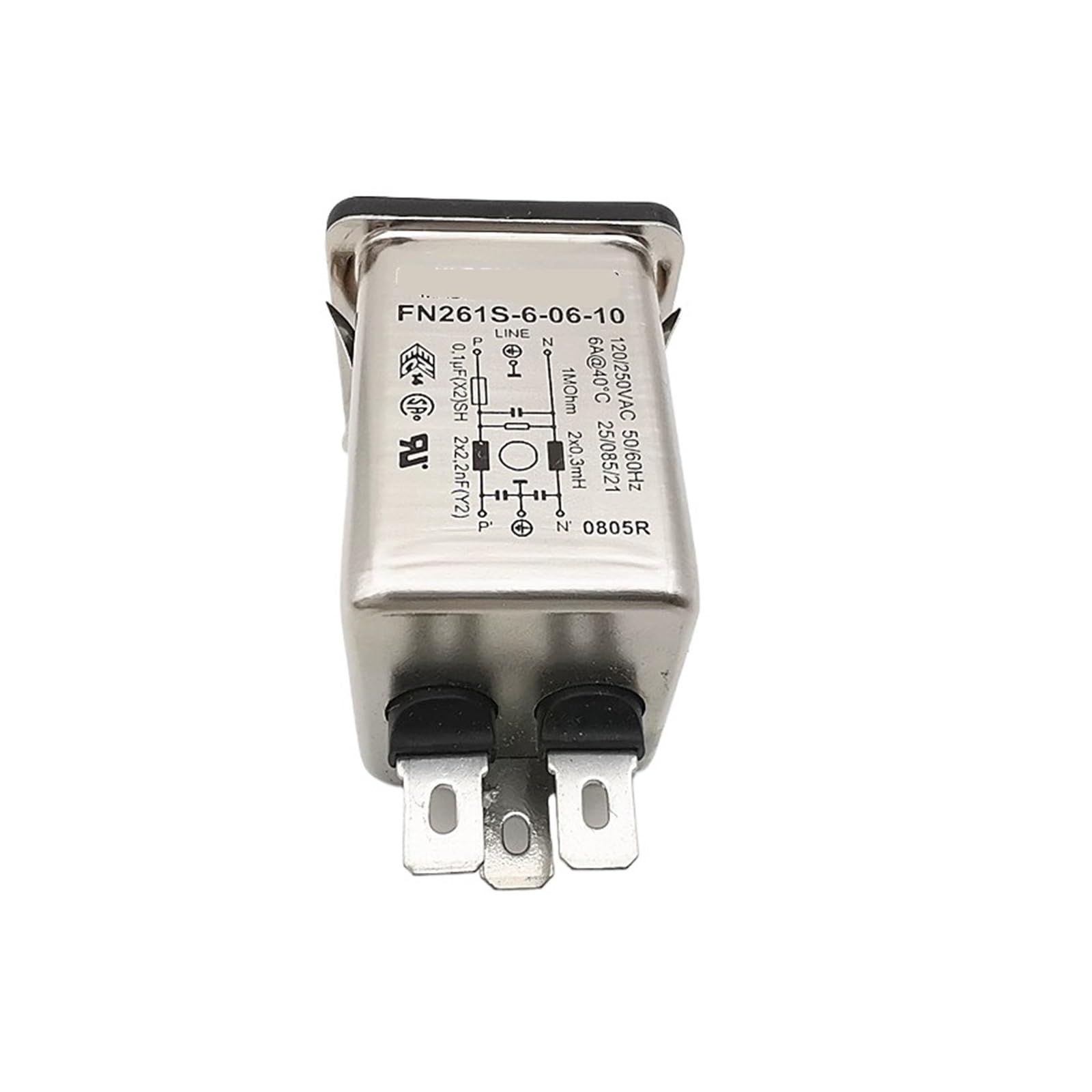 Filtro de potencia FN261S-6-06-10 con toma de fusible de CA 6A