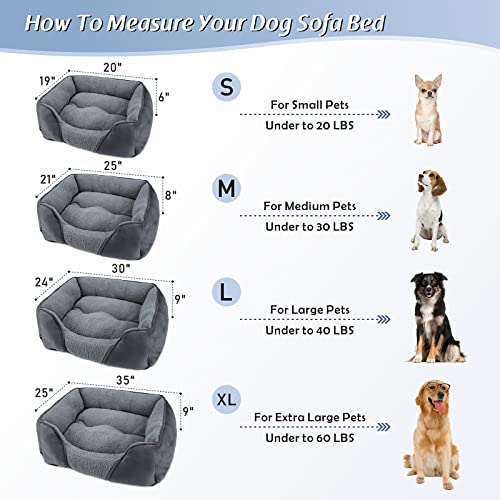 MIXJOY Large Dog Bed Washable, Grey Dog Bed Puppy Beds Orthopedic Pet Bed with Anti-Slip Bottom - Image 4