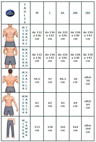 Ingrosso Mercerie Lcf Pigiama Intero Uomo Per Degenti, Cotone 100%, Prodotto In Italia (2XL) - 6