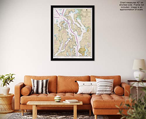 Paradise Cay Publications, Inc. Large Format NOAA Chart 18441: Puget Sound-Northern Part (42