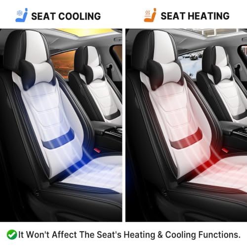 Image of for GMC Terrain 2010-2025 Seat Covers 5P w /Headrests (Black /White)