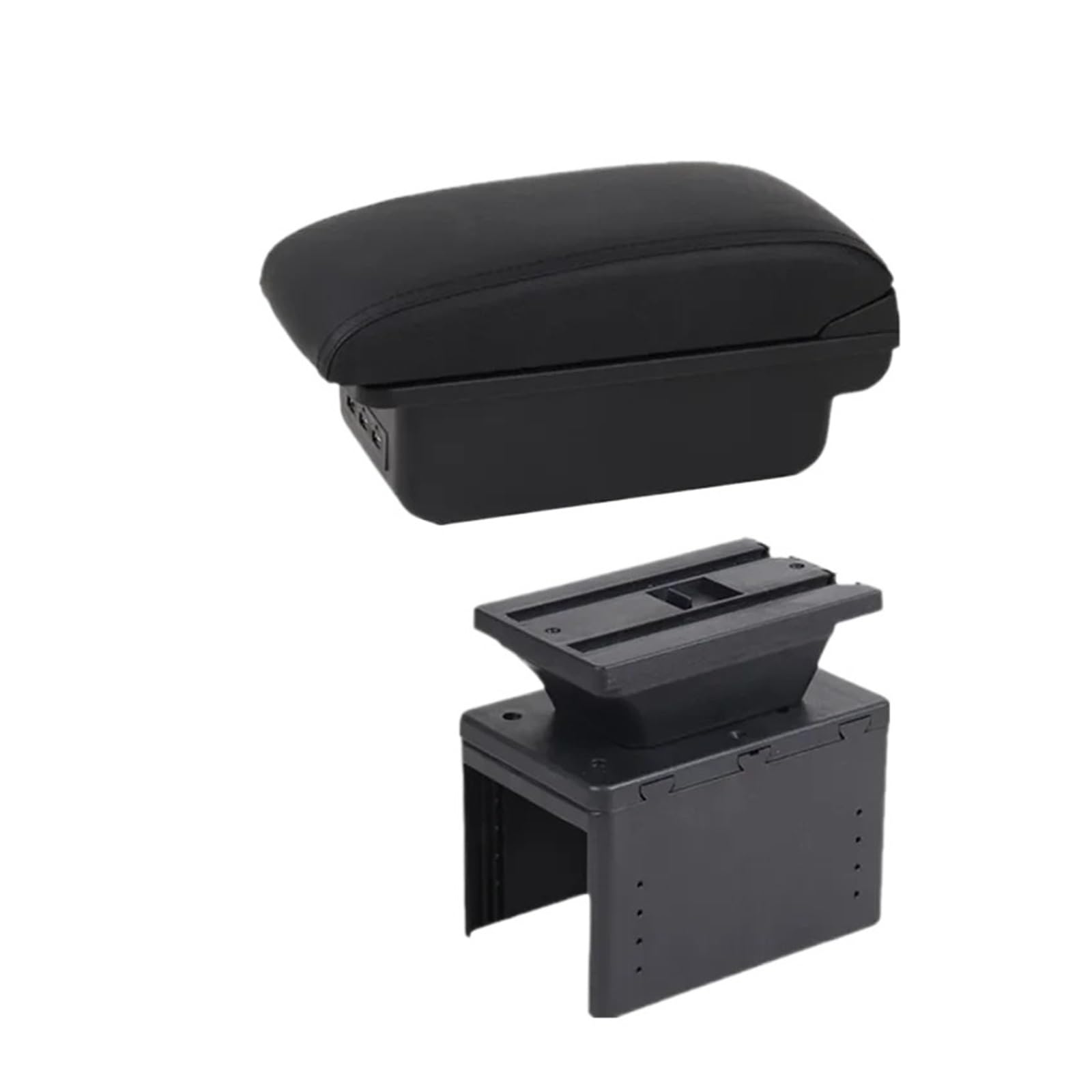 Umdjju B1 Black Line 3Usb For Fiesta Car Armrest Storage Box Dedicated Retrofit Interior Accessories Car Centre Console Armrest Box(B1 Black Line 3Usb)