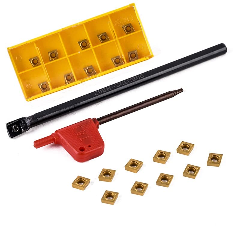 S06K-SCLCR06 Support de tournage de barre d'alésage + 10 inserts en carbure CCMT060204-HM