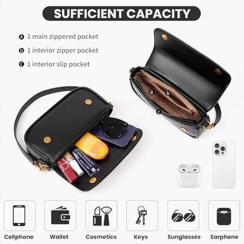 Shoulder Bag For Women Trendy Small Purse Cute Mini Vegan Leather Handbags with 2 Removable Strap4