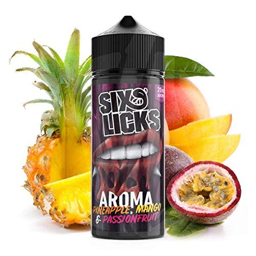 Six Licks - Premium Aroma - Pineapple Mango Passionfruit - Zum mischen mit Basis Liquid - 20ml - Plus 100ml Basisliquid… – Bild 3