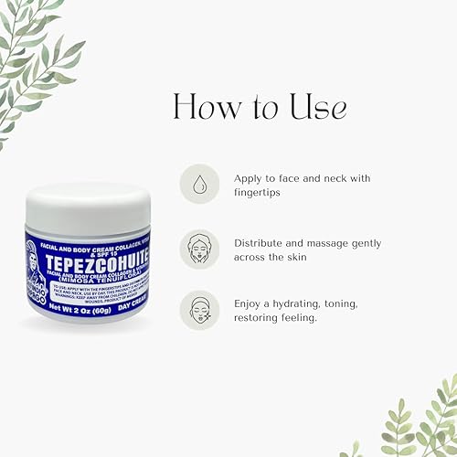 Miniatura 6 de DEL INDIO PAPAGO Crema Facial Día Piel con Tepezcohuite 2.12 oz Pequeño - Colageno Y Vitamina E Corporal - Hidrata la Piel