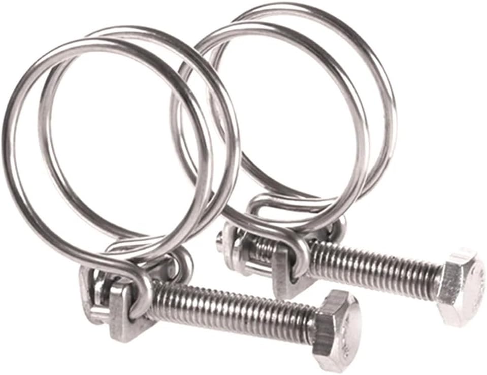 304 Stainless Steel Adjustable Hose Hoop - Double Wire Clamp for Plumbing & Ventilation Pipes,140,150 x 3 (1pcs)