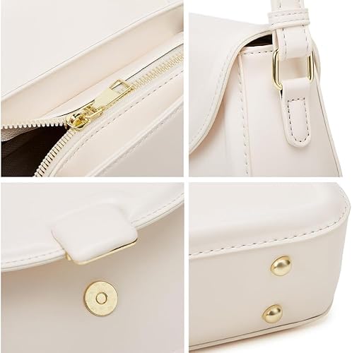 Miniatura 5 de Bolso cruzado de cuero genuino vintage, bolso de hombro clásico de embrague, bolsa suave para las axilas para mujer