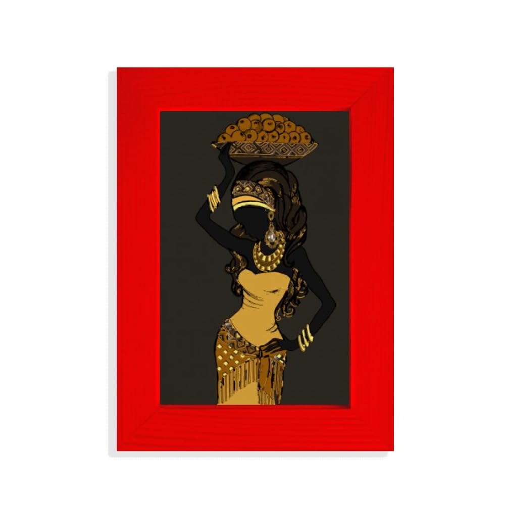 Cadre photo rouge femme africaine pour rechauffer l'ambiance de la chambre